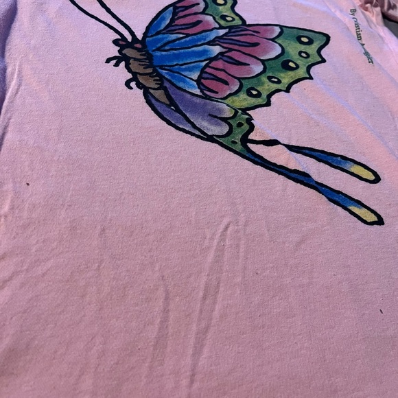Ed Hardy Pink Long Sleeve with Butterfly Design - Picture 6 of 8
